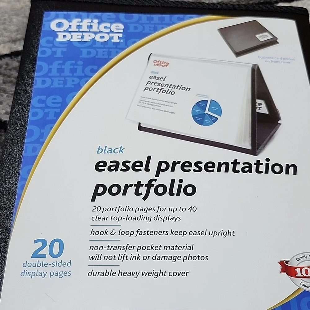 OFFICE DEPOT BLK EASEL PRESENTATION PROTFOLIO WEEKLY PLANNERPAD & ADHESI…